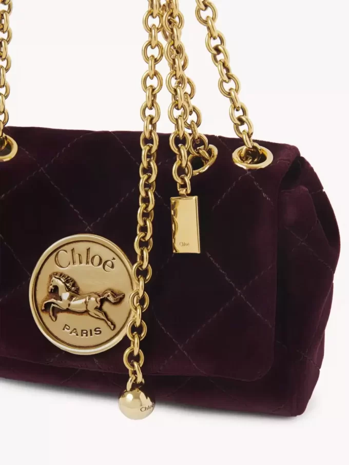 Petit sac bandoulière Chloé Heritage en velours Petit sac bandoulière Chloé Heritage en velours