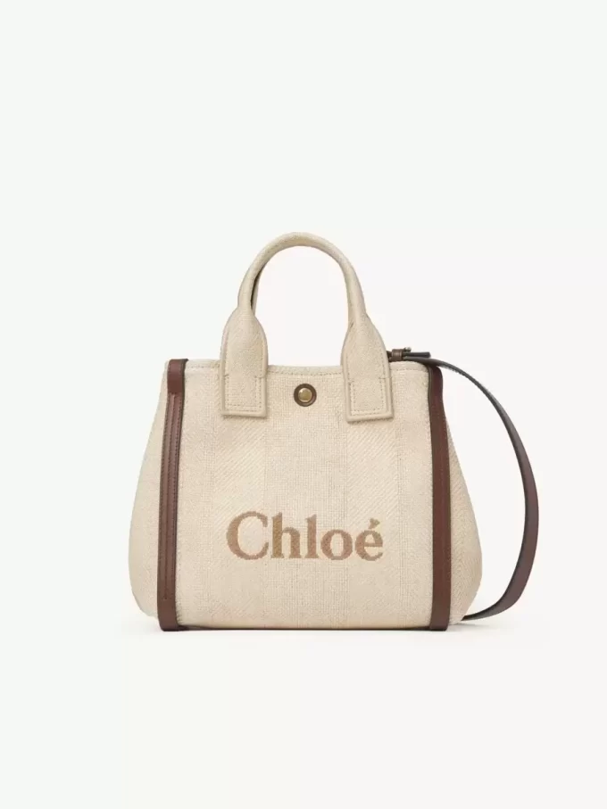 Petit sac cabas Chloé Carry en fibres effet raphia
