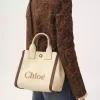 Petit sac cabas Chloé Carry en fibres effet raphia