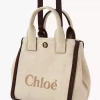 Petit sac cabas Chloé Carry en fibres effet raphia