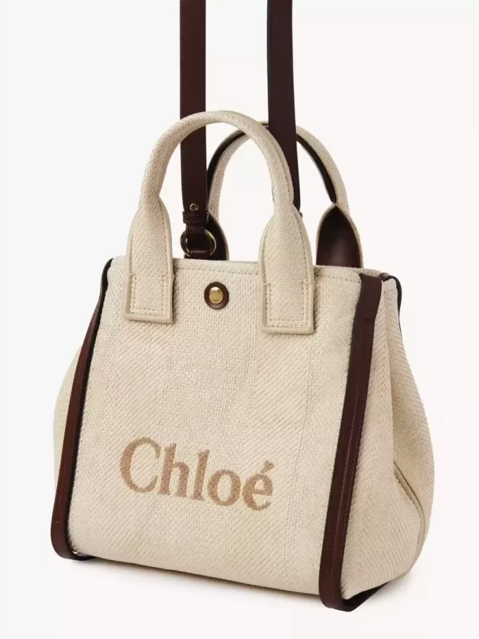 Petit sac cabas Chloé Carry en fibres effet raphia