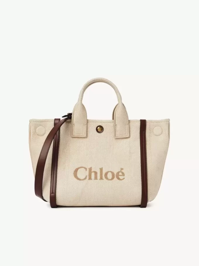 Petit sac cabas Chloé Carry en fibres effet raphia