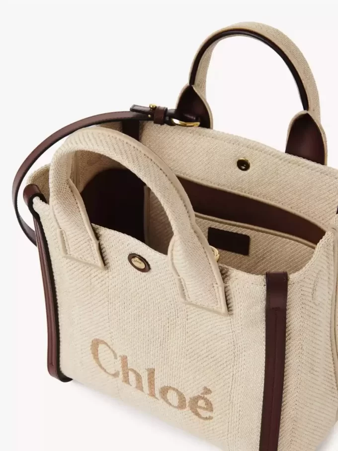 Petit sac cabas Chloé Carry en fibres effet raphia