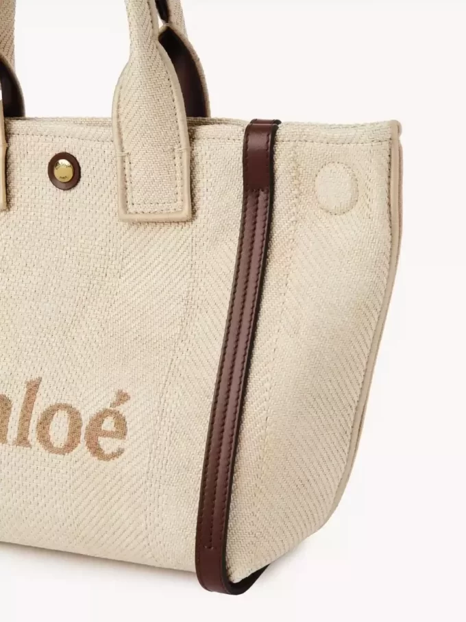 Petit sac cabas Chloé Carry en fibres effet raphia