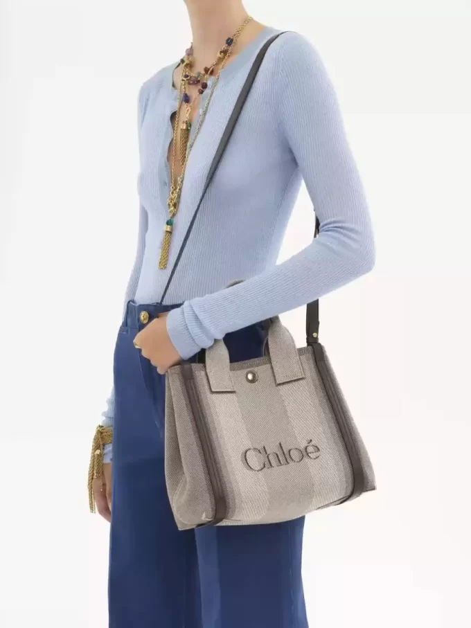 Petit sac cabas Chloé Carry en toile