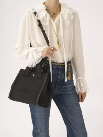 Petit sac cabas Chloé Carry en toile