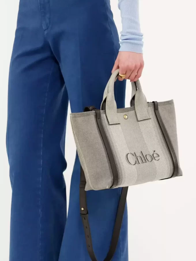 Petit sac cabas Chloé Carry en toile