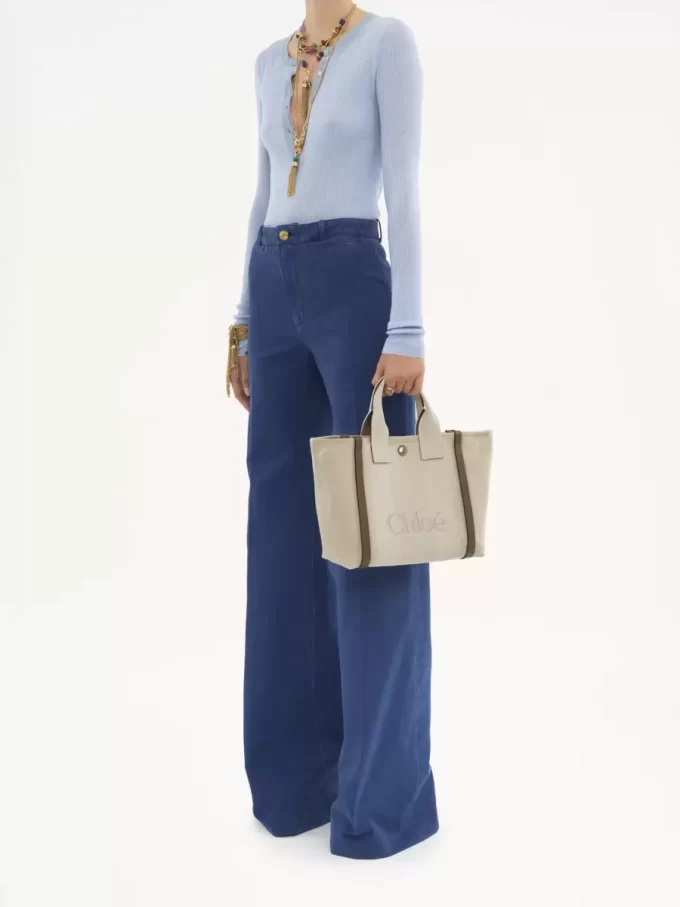 Petit sac cabas Chloé Carry en toile