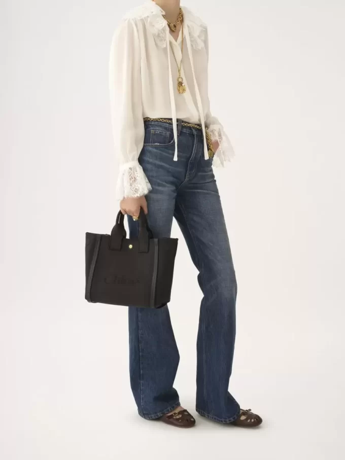 Petit sac cabas Chloé Carry en toile