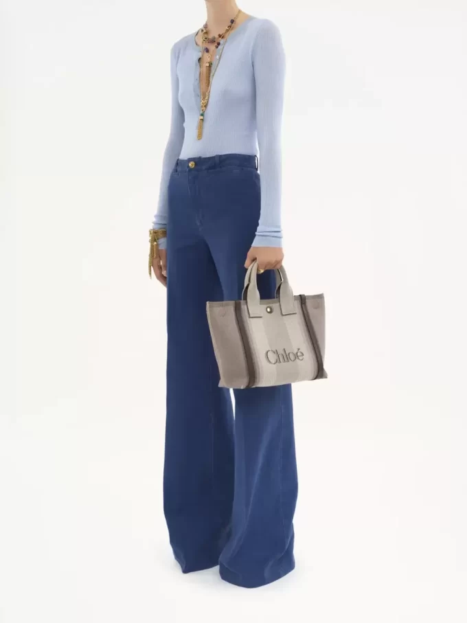 Petit sac cabas Chloé Carry en toile