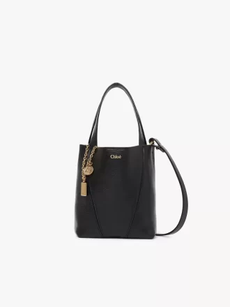 Petit sac cabas Chloé Spin en cuir grainé