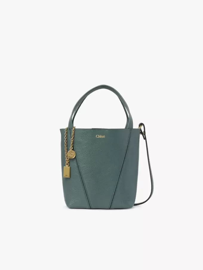 Petit sac cabas Chloé Spin en cuir grainé