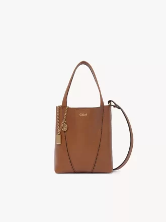 Petit sac cabas Chloé Spin en cuir grainé