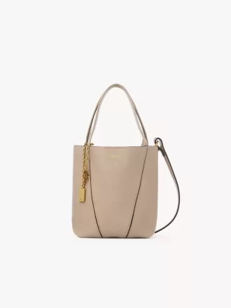 Petit sac cabas Chloé Spin en cuir grainé
