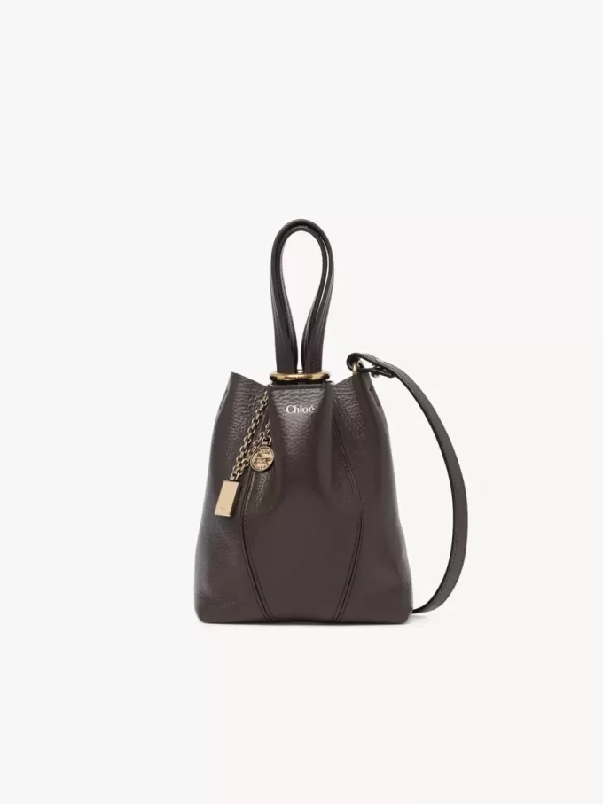 Petit sac cabas Chloé Spin en cuir grainé