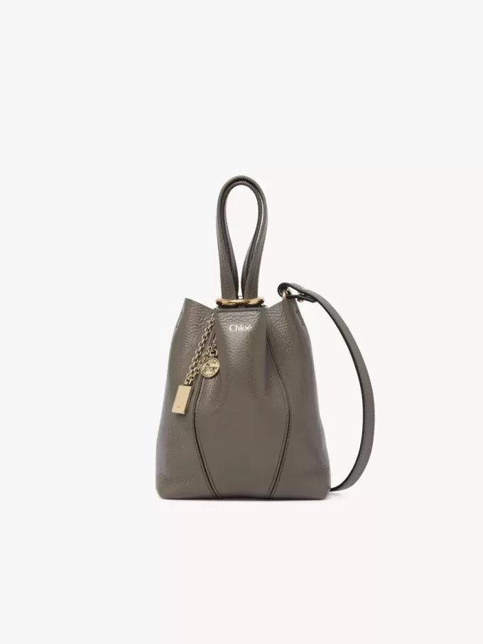 Petit sac cabas Chloé Spin en cuir grainé