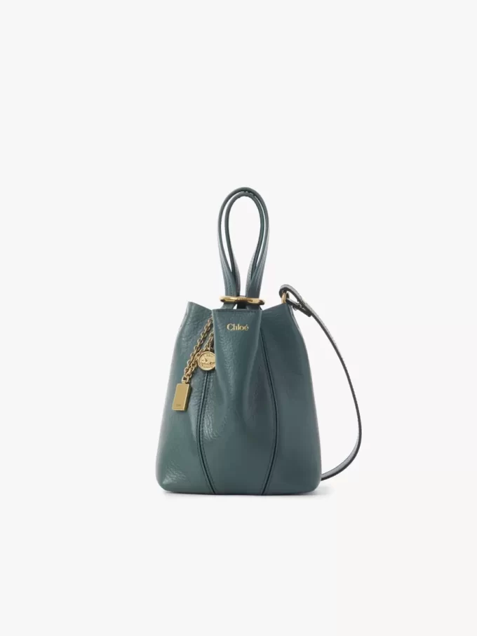 Petit sac cabas Chloé Spin en cuir grainé