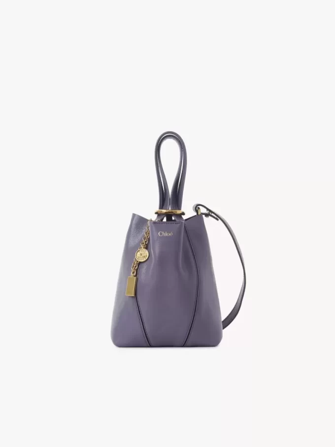 Petit sac cabas Chloé Spin en cuir grainé