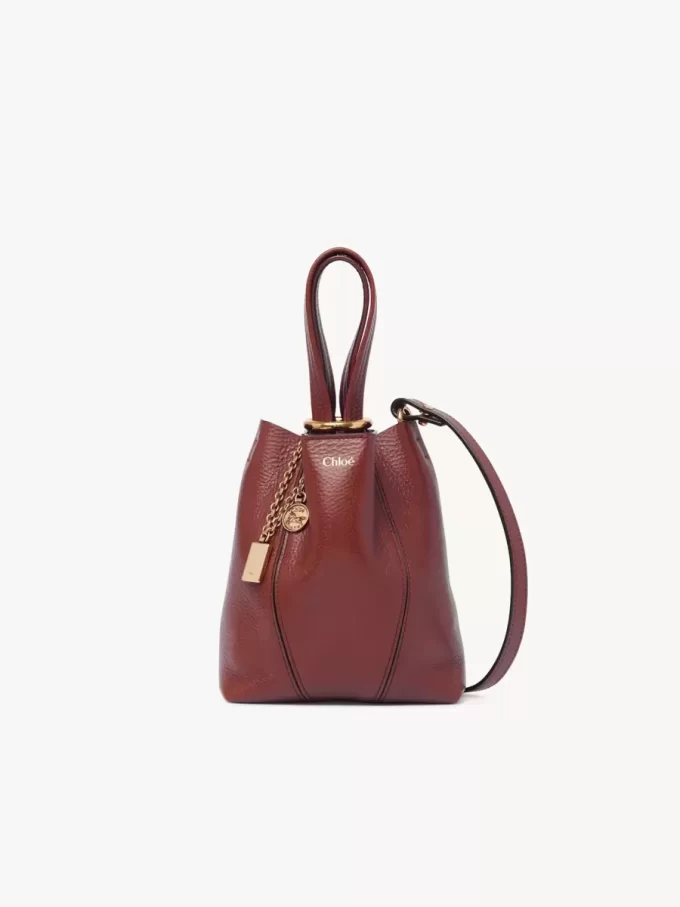 Petit sac cabas Chloé Spin en cuir grainé