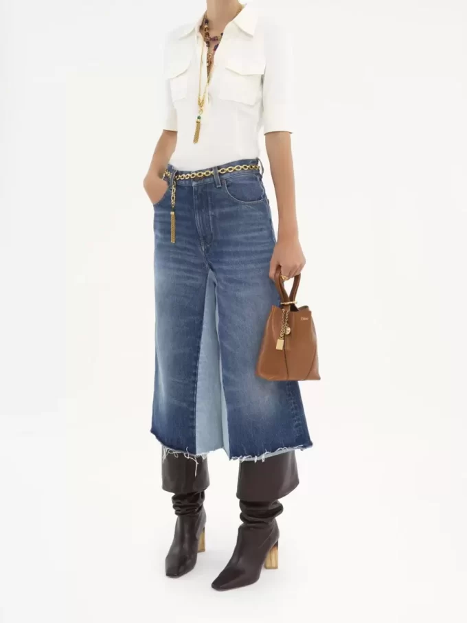Petit sac cabas Chloé Spin en cuir grainé