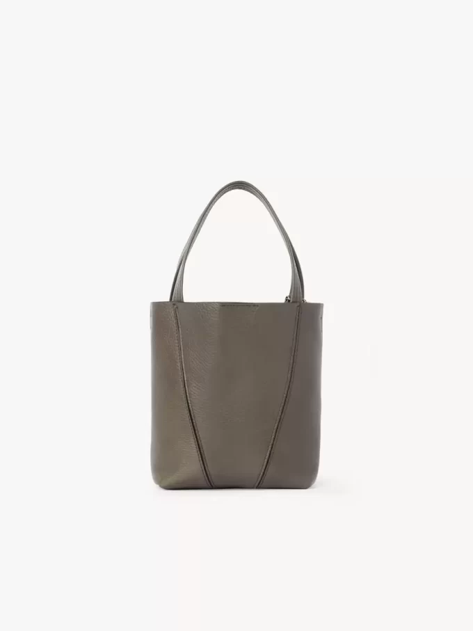 Petit sac cabas Chloé Spin en cuir grainé