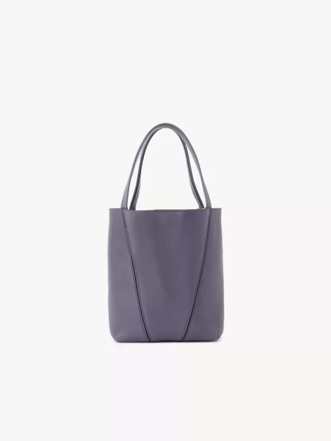 Petit sac cabas Chloé Spin en cuir grainé