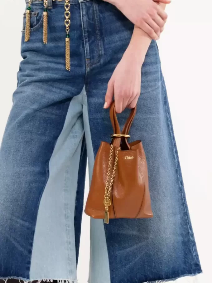 Petit sac cabas Chloé Spin en cuir grainé