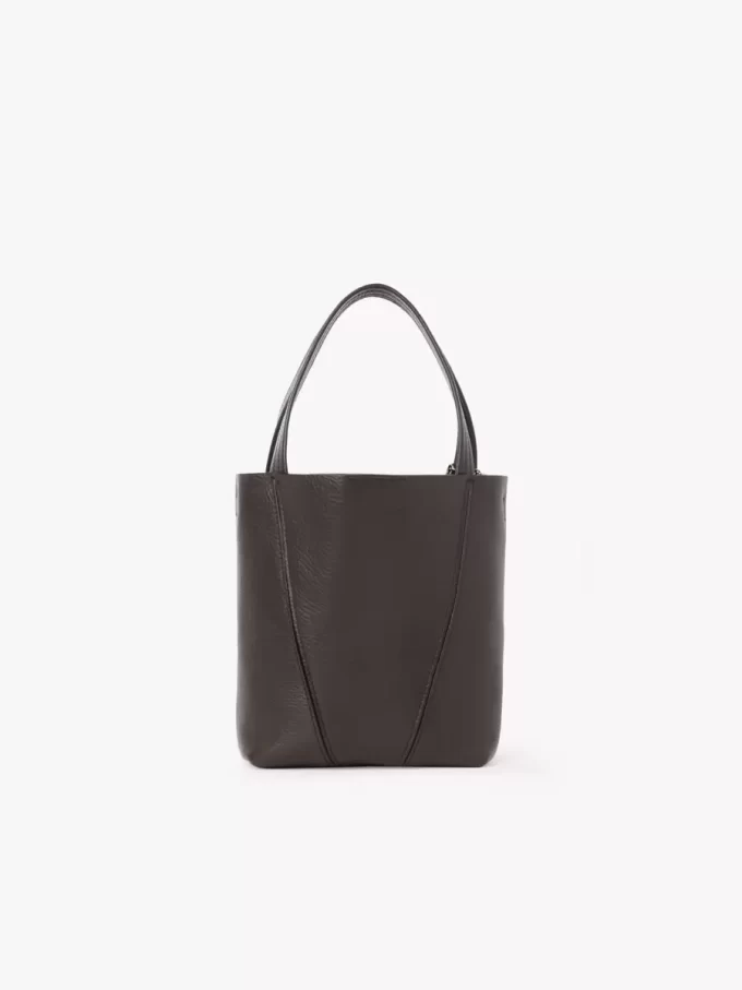 Petit sac cabas Chloé Spin en cuir grainé