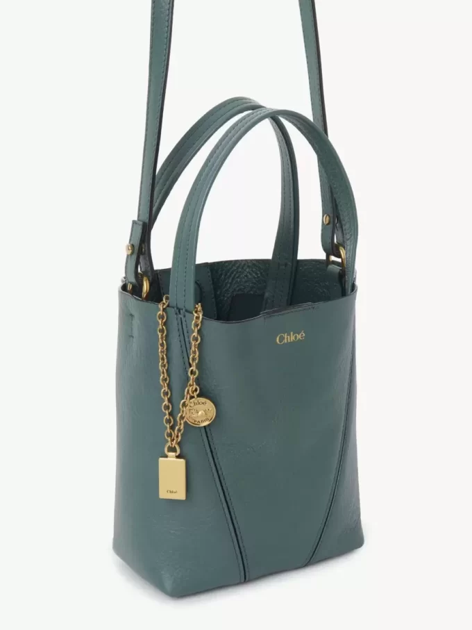 Petit sac cabas Chloé Spin en cuir grainé