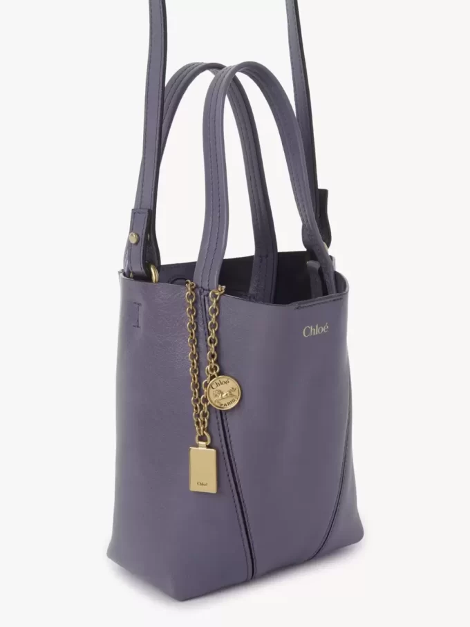 Petit sac cabas Chloé Spin en cuir grainé
