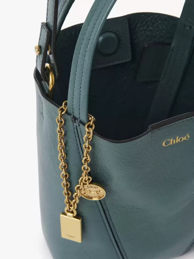 Petit sac cabas Chloé Spin en cuir grainé