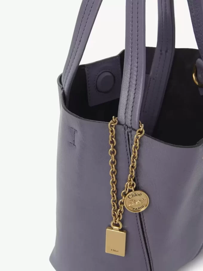 Petit sac cabas Chloé Spin en cuir grainé