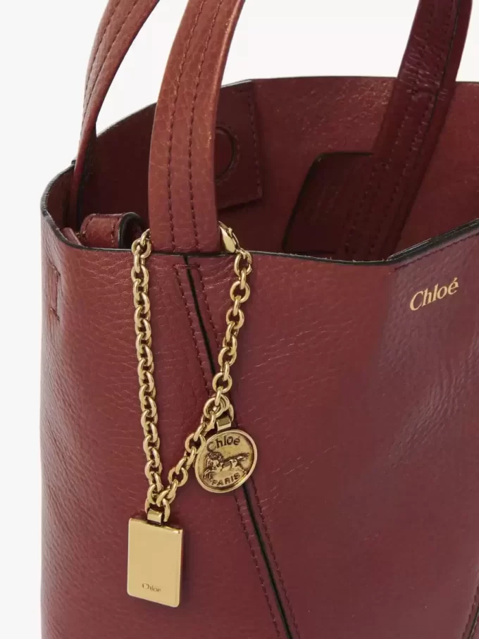 Petit sac cabas Chloé Spin en cuir grainé