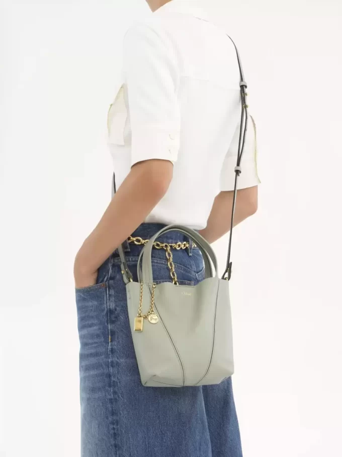 Petit sac cabas Chloé Spin en cuir grainé Petit sac cabas Chloé Spin en cuir grainé