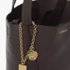 Petit sac cabas Chloé Spin en cuir grainé