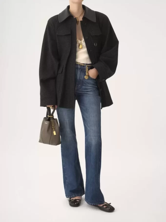 Petit sac cabas Chloé Spin en cuir grainé