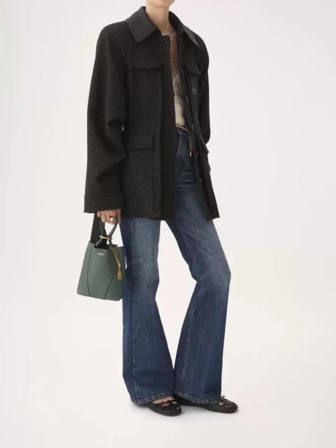 Petit sac cabas Chloé Spin en cuir grainé