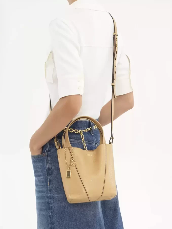 Petit sac cabas Chloé Spin en cuir grainé Petit sac cabas Chloé Spin en cuir grainé