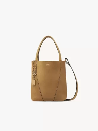 Petit sac cabas Chloé Spin en cuir suédé