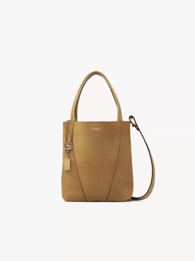 Petit sac cabas Chloé Spin en cuir suédé