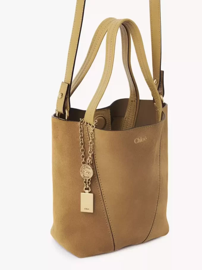 Petit sac cabas Chloé Spin en cuir suédé