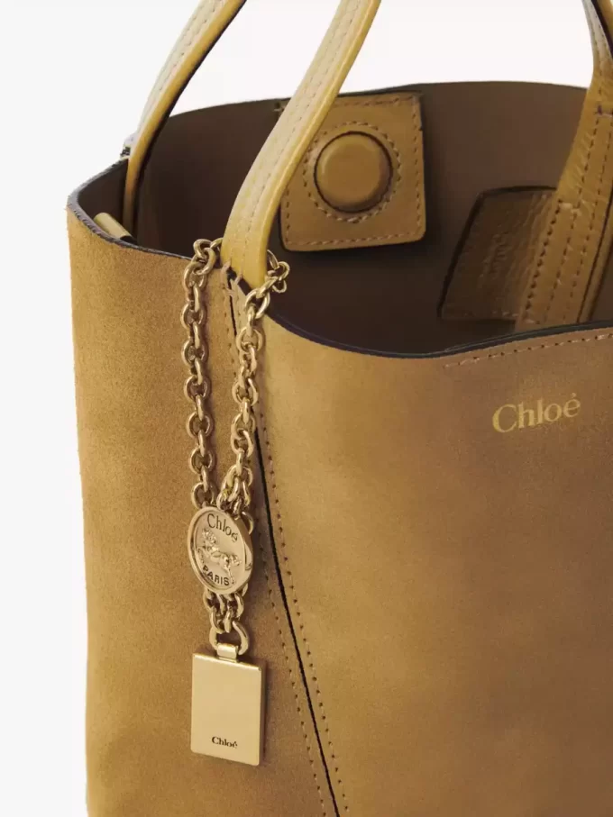 Petit sac cabas Chloé Spin en cuir suédé