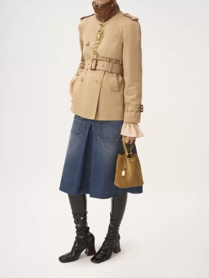 Petit sac cabas Chloé Spin en cuir suédé