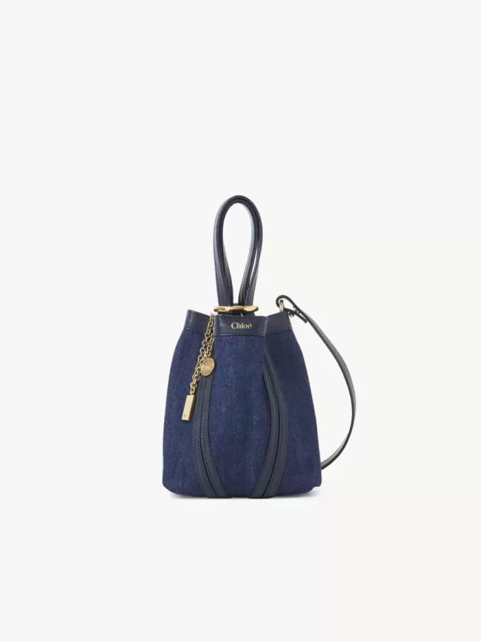 Petit sac cabas Chloé Spin en denim
