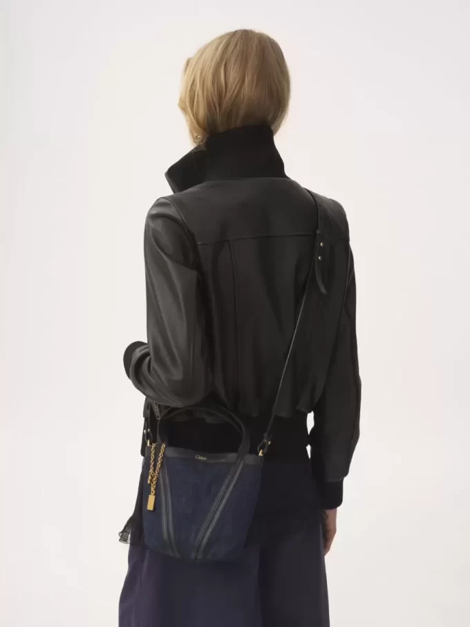 Petit sac cabas Chloé Spin en denim