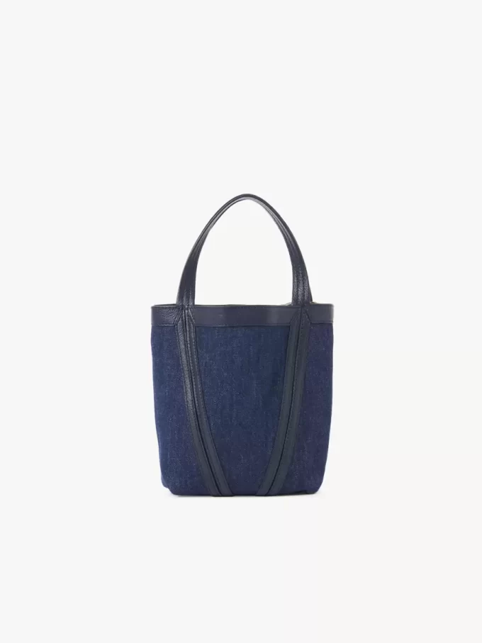Petit sac cabas Chloé Spin en denim