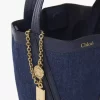 Petit sac cabas Chloé Spin en denim