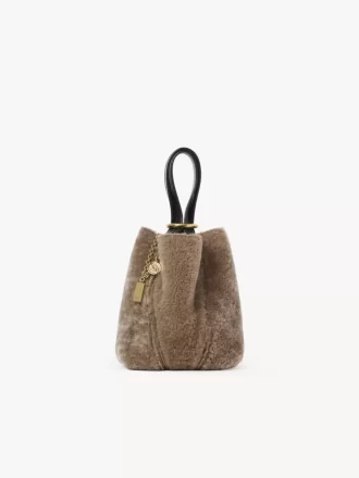 Petit sac cabas Chloé Spin en peau lainée