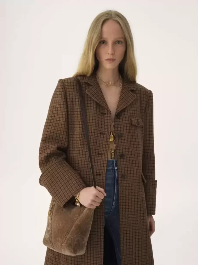 Petit sac cabas Chloé Spin en peau lainée