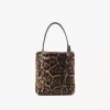Petit sac cabas Chloé Spin en peau lainée à imprimé léopard